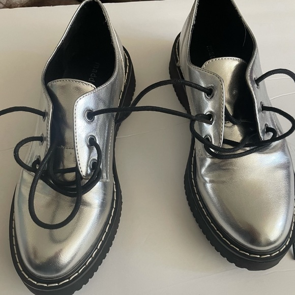 Madden Girl Silver Platform Sneakers - Picture 6 of 11